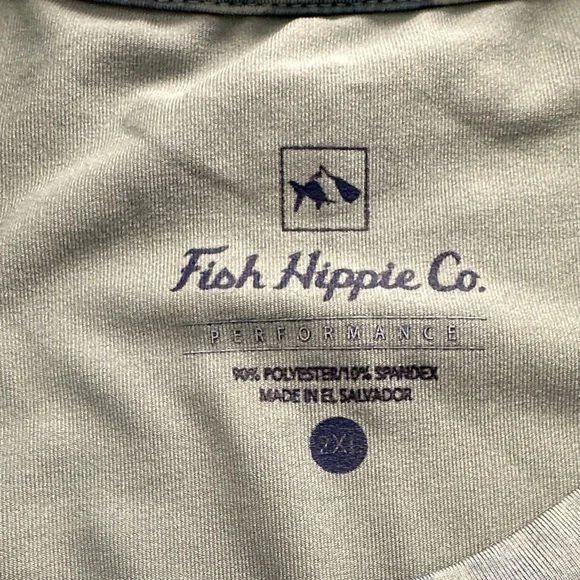 Mens XXL Fish Hippie Green and Blue Camo Long Sleeve Tee - Picture 5 of 10